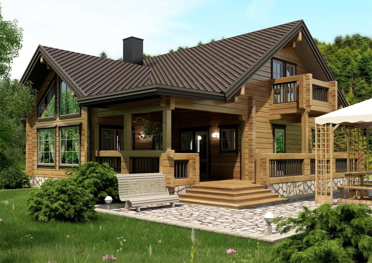 Красивые деревянные дома из бруса фото