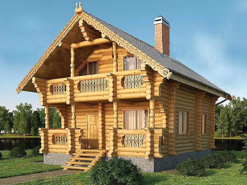 Проект деревянного дома из бревна "Зодчий"
